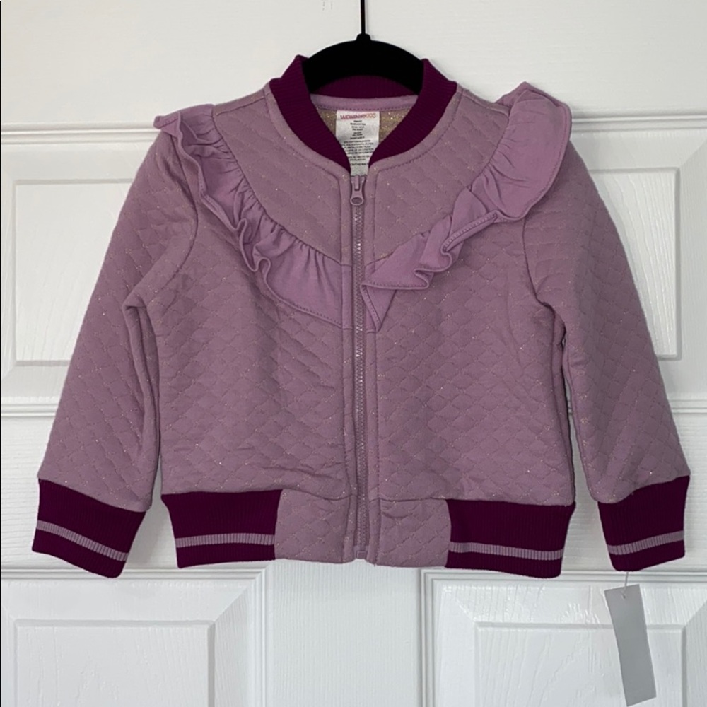 Girls Wonder Kids Purple & Gold zip up sweater